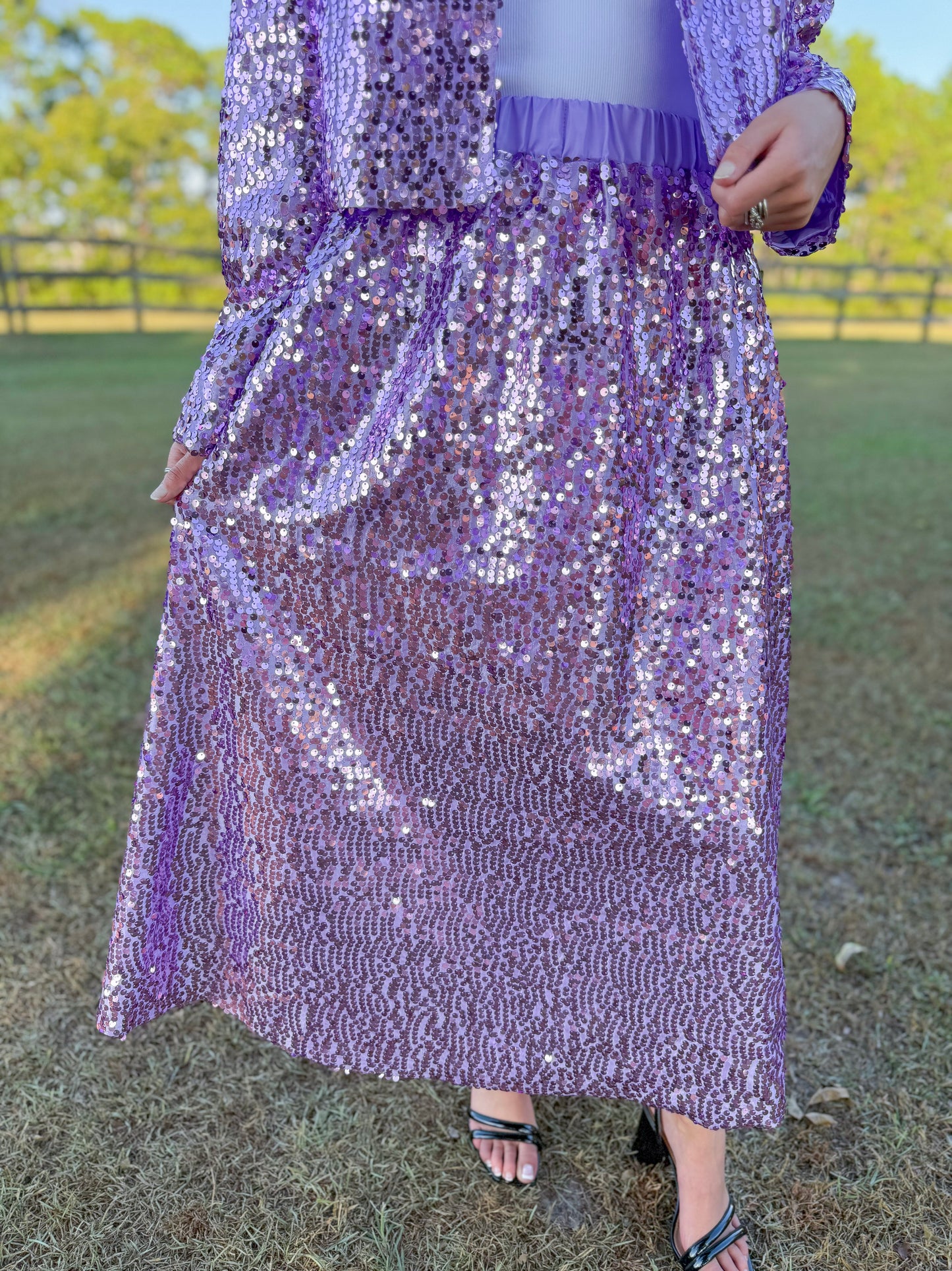 Mardi Gras Davina Sequin Skirt in Lilac