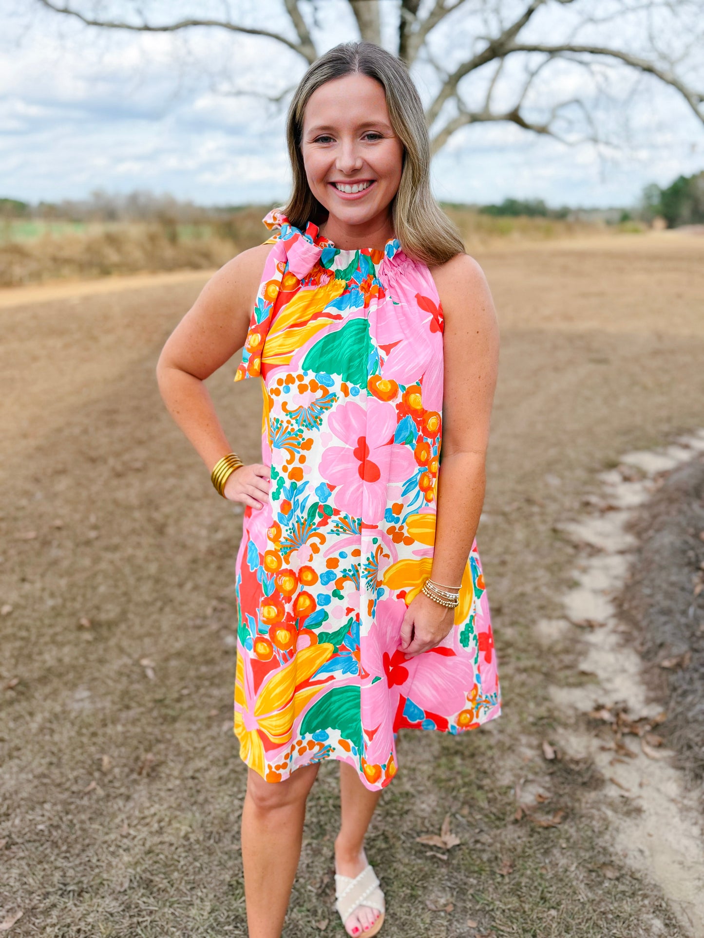 Plus Spring Gracie Dress in Gardenscape