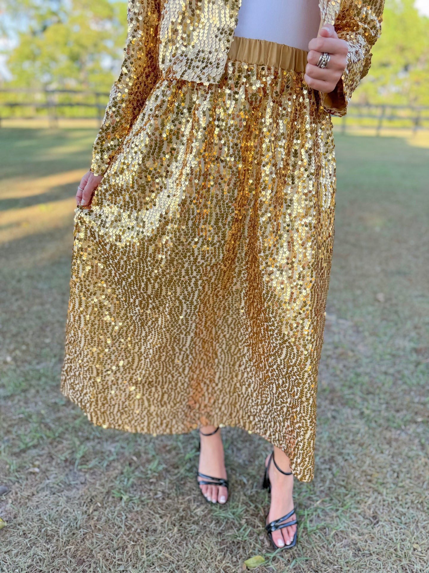Mardi Gras Davina Sequin Skirt in Gold