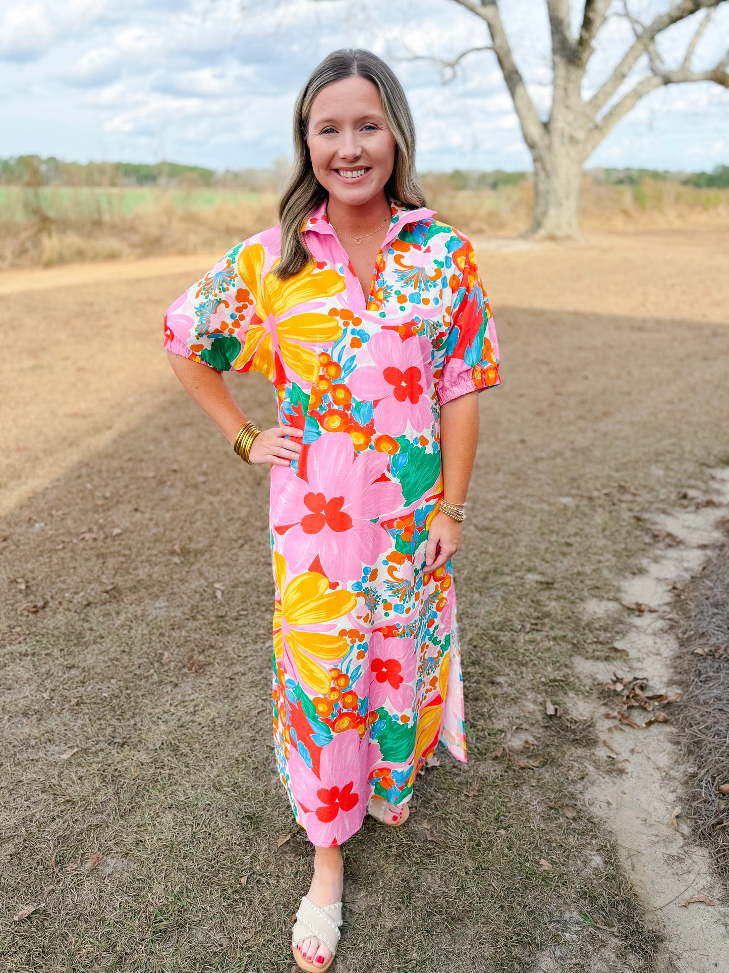 Spring Blakely Midi Dress in Gardenscape
