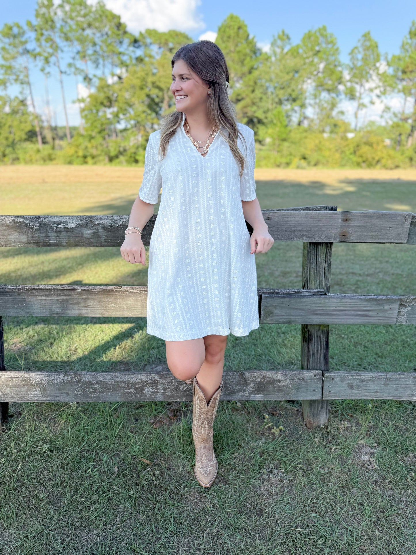 Spring Olivia Dress in Solaria Blanc