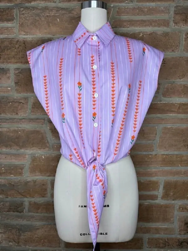 Plus Spring Sabine Top in Fleur Path