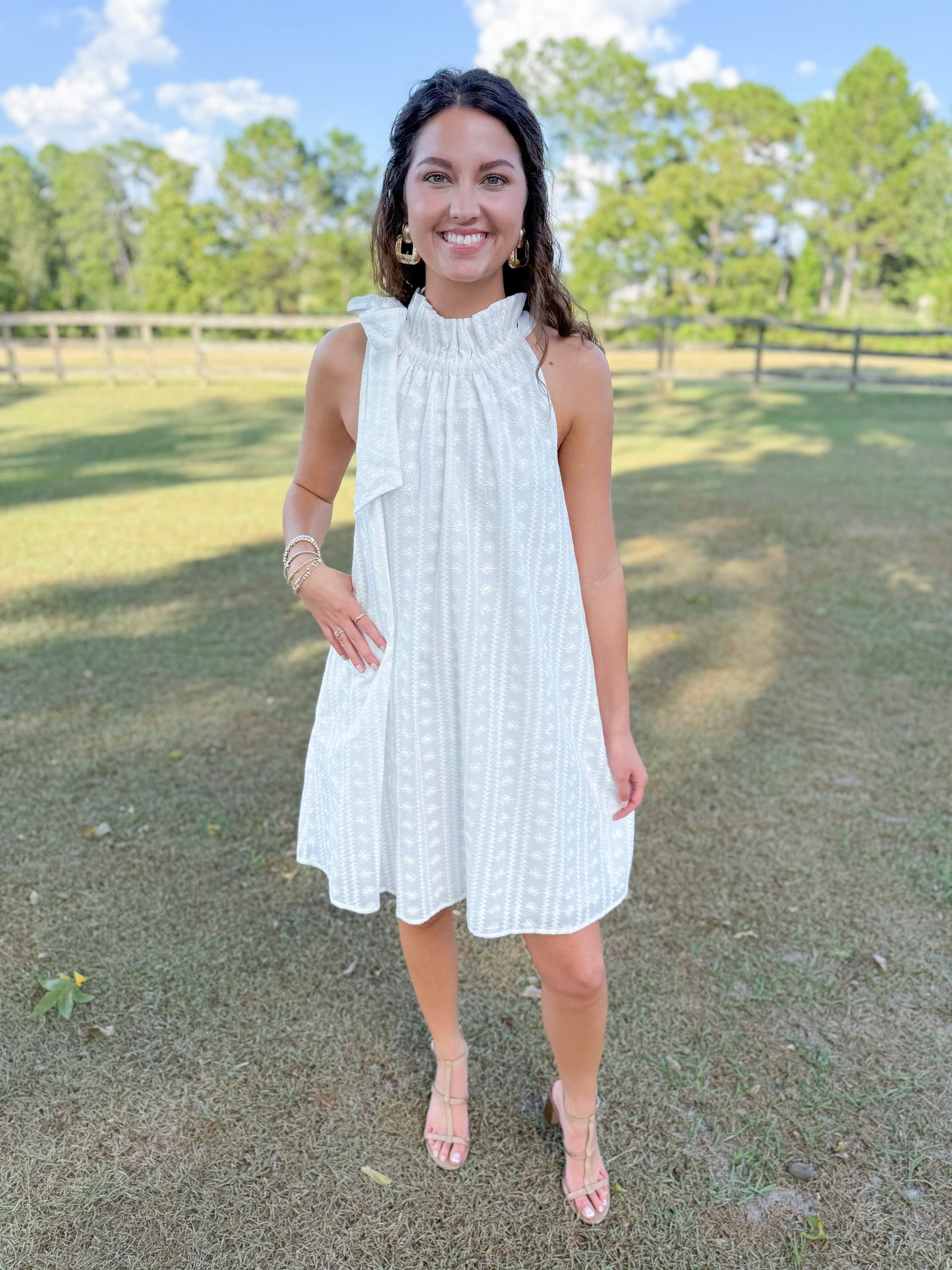 Spring Gracie Dress in Solaria Blanc