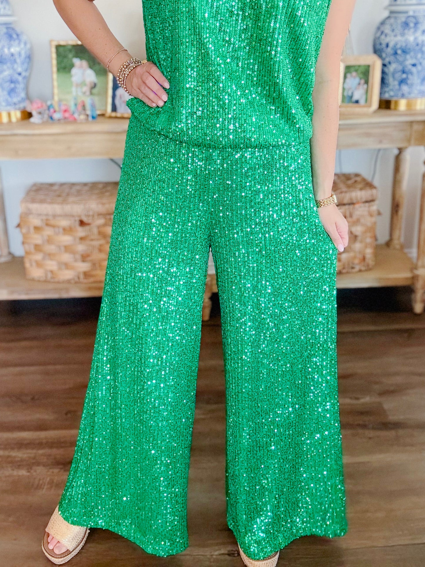 Mardi Gras Giselle Pants in Green