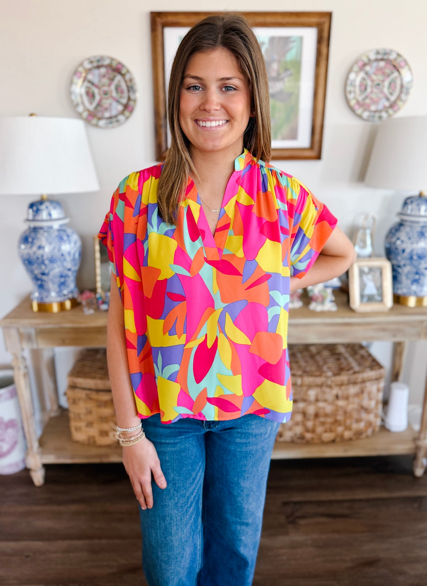 Spring Emerson Top in Radiant Oasis