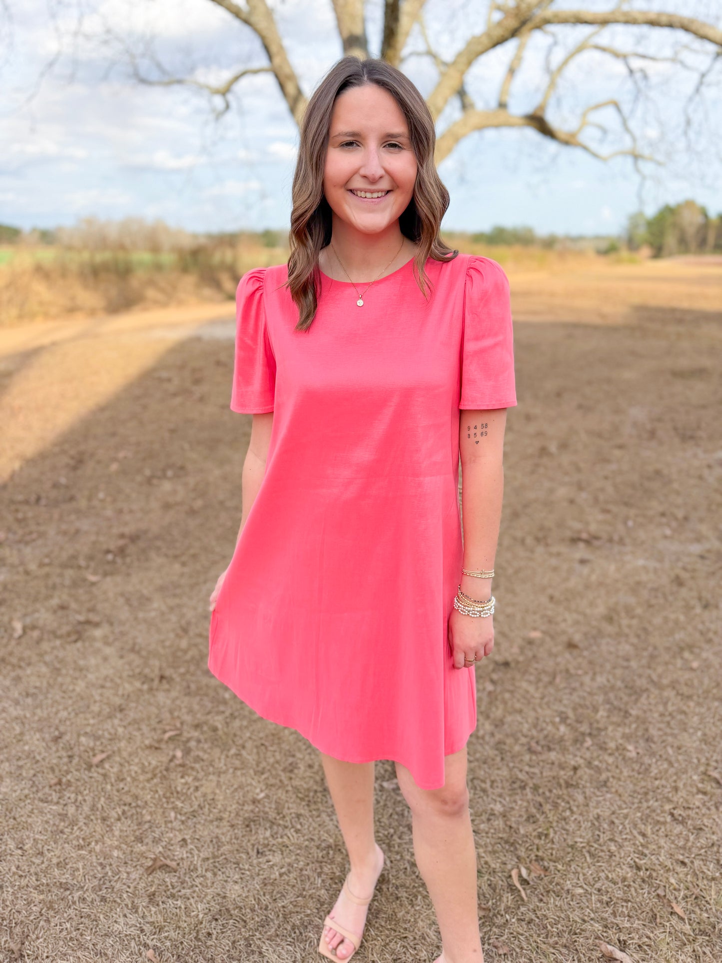 Plus Spring Chappell Dress in Coral Crush