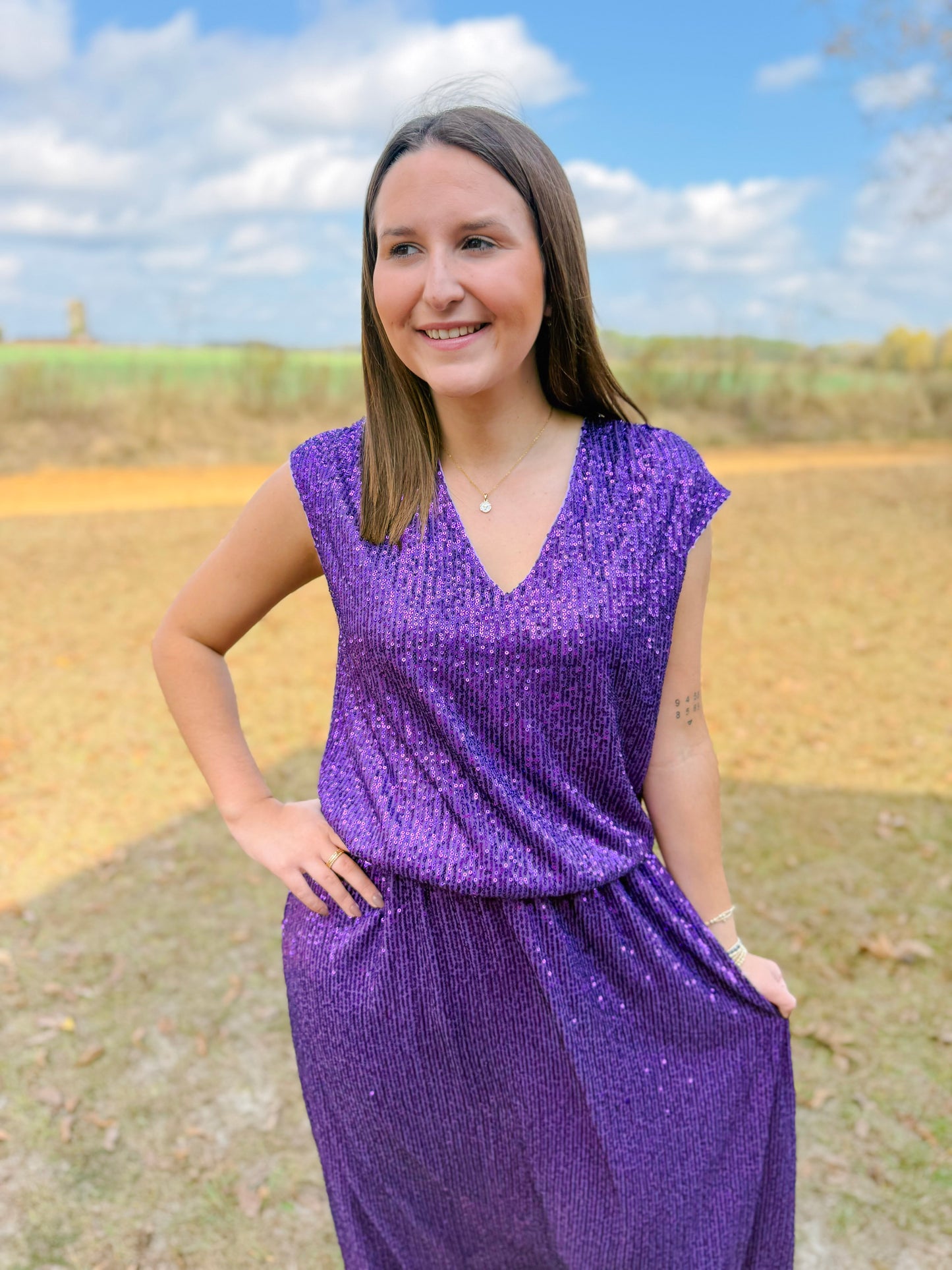 Mardi Gras Kara Top in Purple