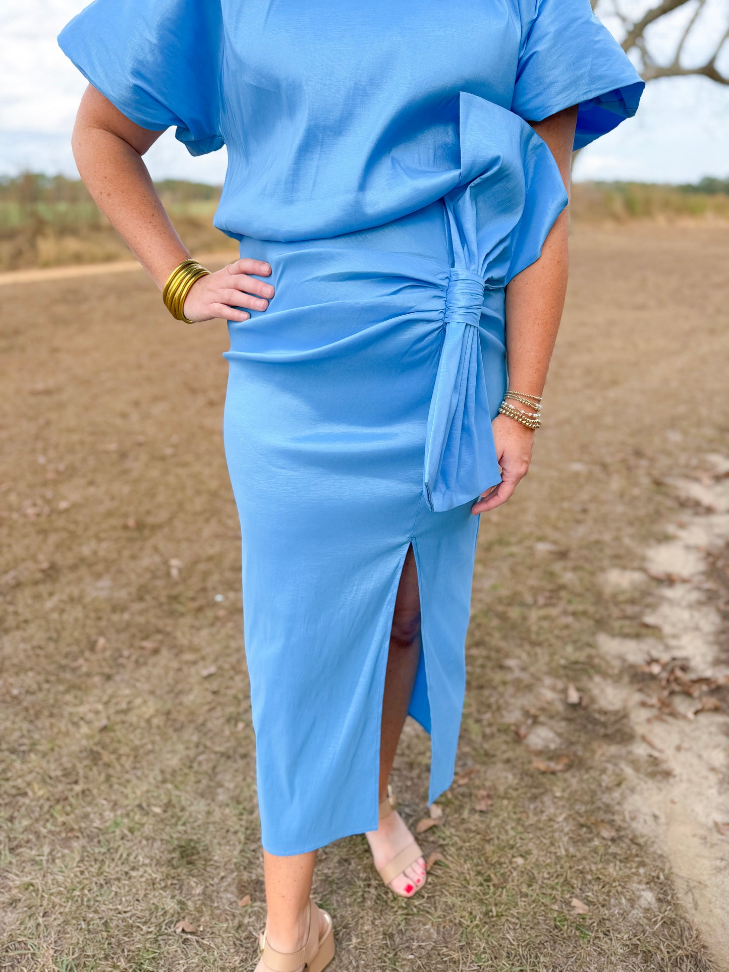 Plus Spring Margot Skirt in Skies are Blue