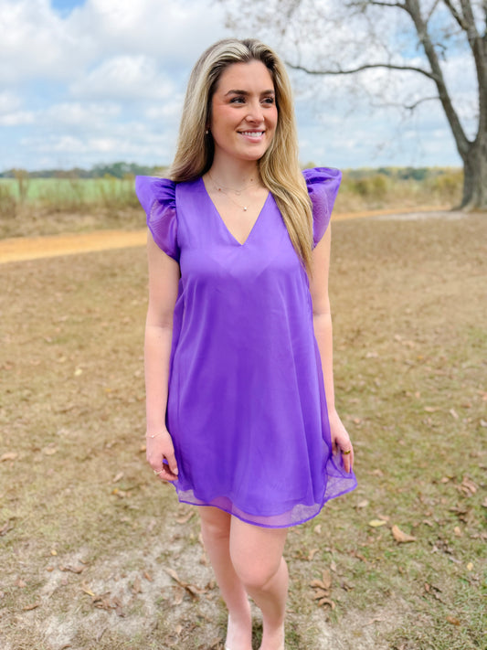 Mardi Gras Dallas Dress in Purple