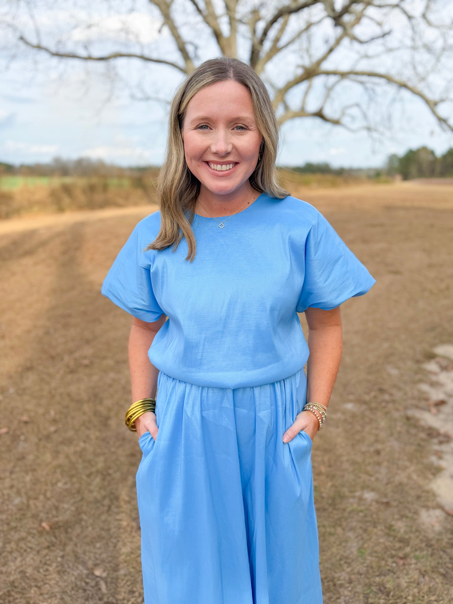 Plus Spring Camdyn Top in Skies are Blue