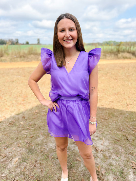 Mardi Gras Stella Top in Purple