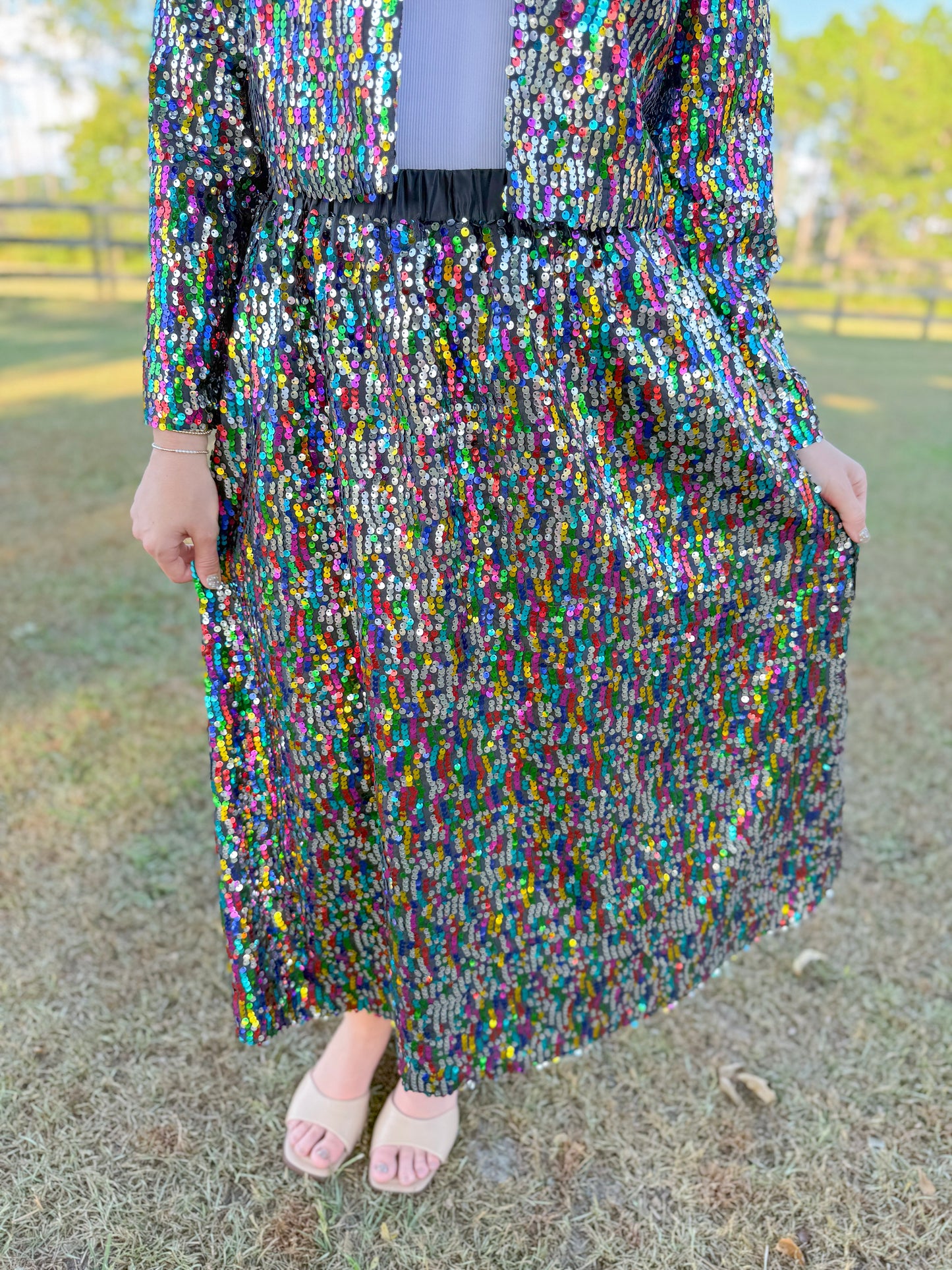 Mardi Gras Davina Sequin Skirt in Multi