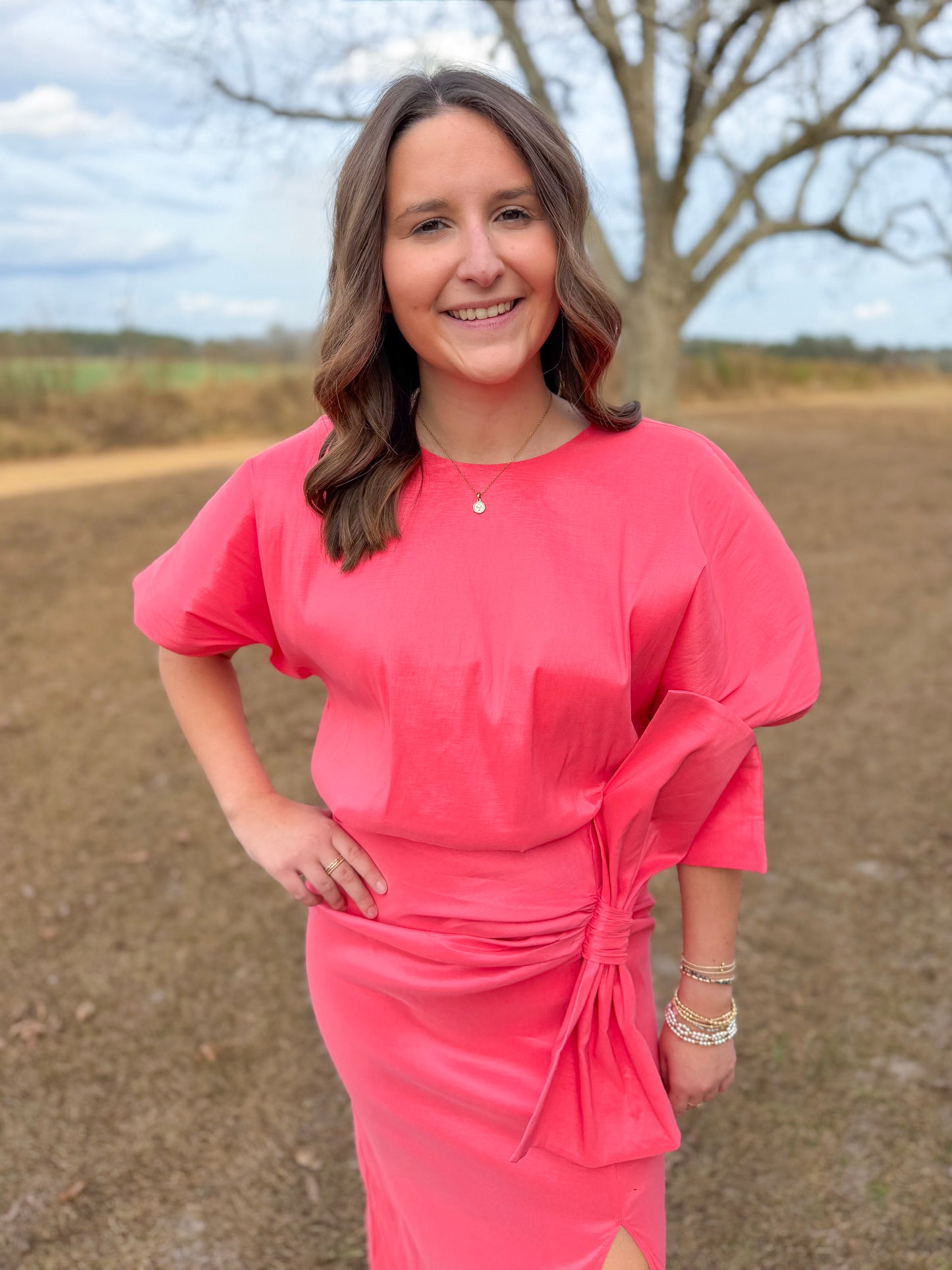 Plus Spring Camdyn Top in Coral Crush