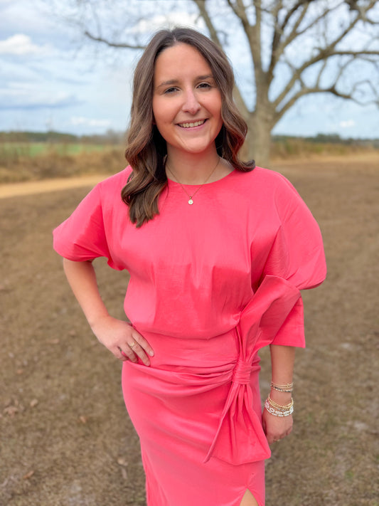 Plus Spring Camdyn Top in Coral Crush