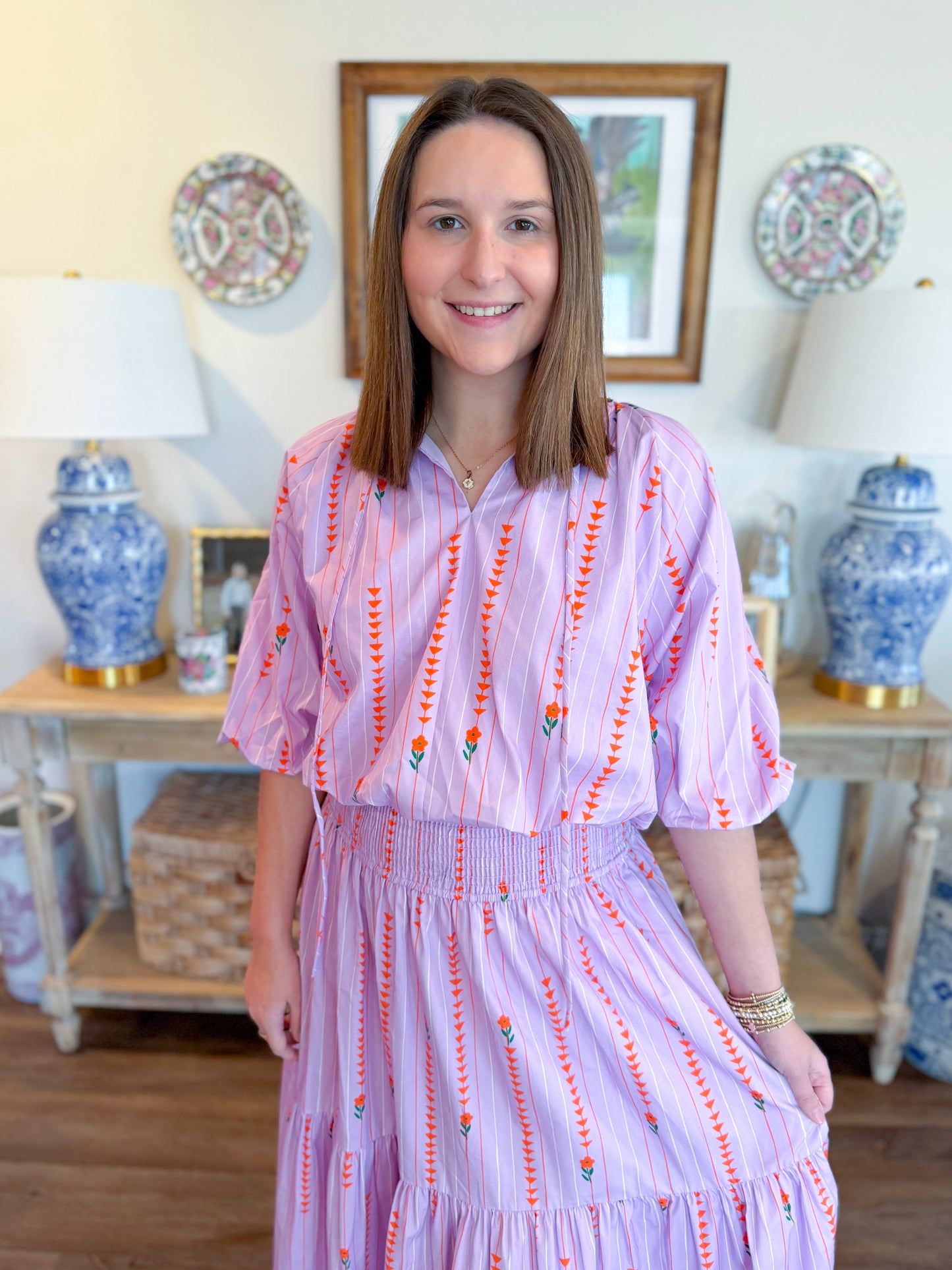 Spring Tatum Top in Fleur Path