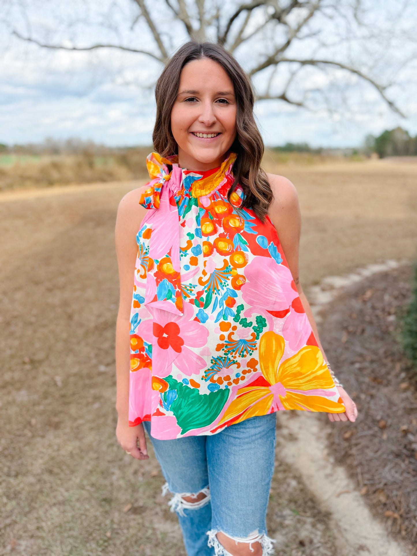 Spring Bridget Top in Gardenscape