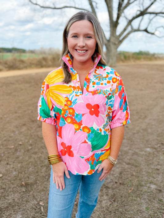 Spring Sloan Top in Gardenscape