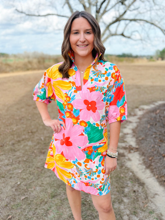 Spring Charlotte Dress in Gardenscape