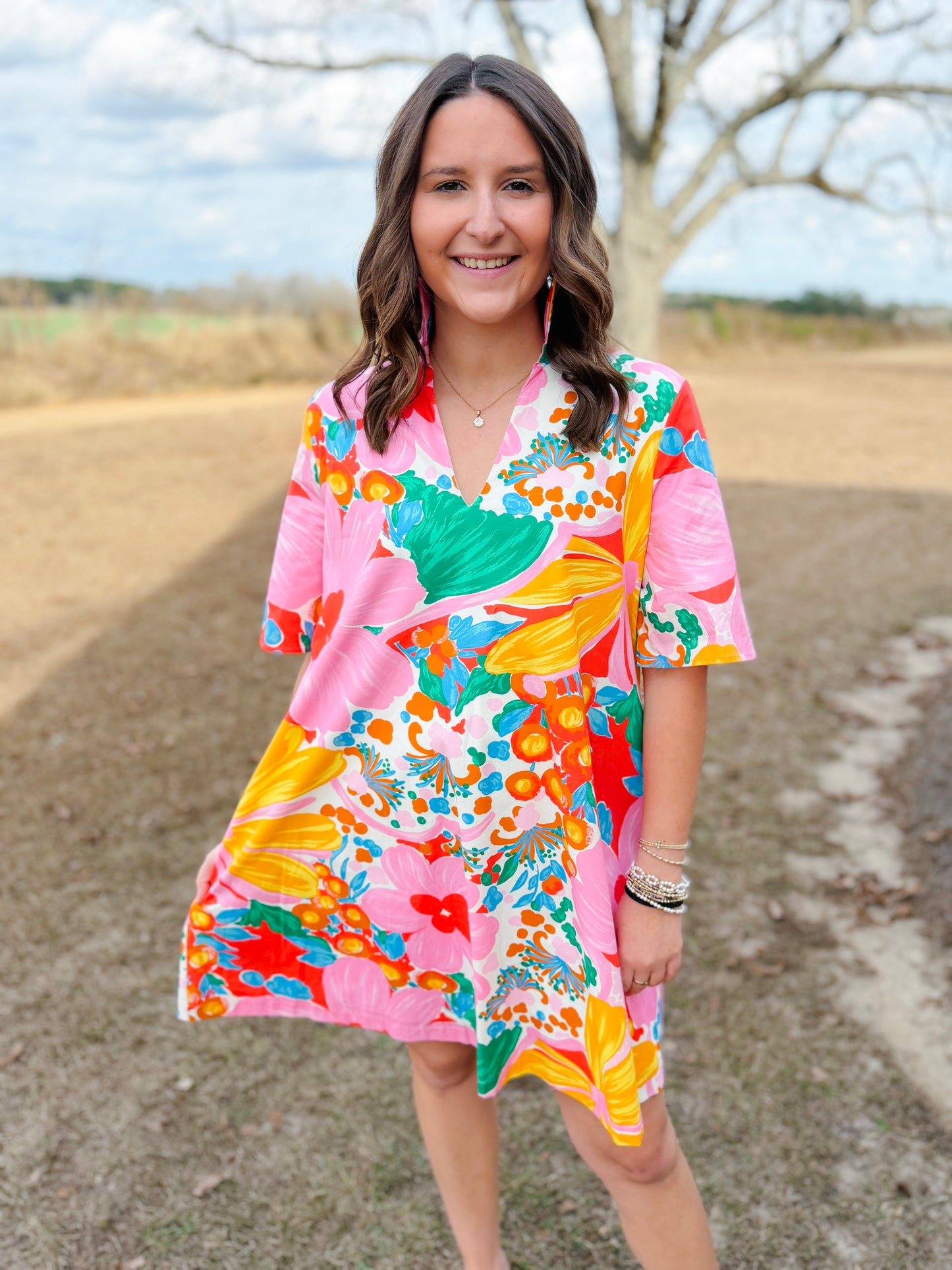 Spring Olivia Dress in Gardenscape