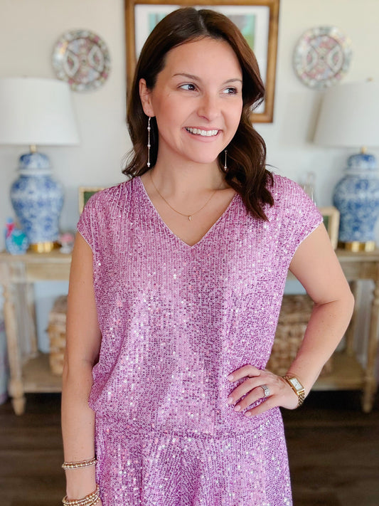 Mardi Gras Kara Top in Lilac