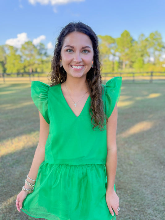 Mardi Gras Stella Top in Green