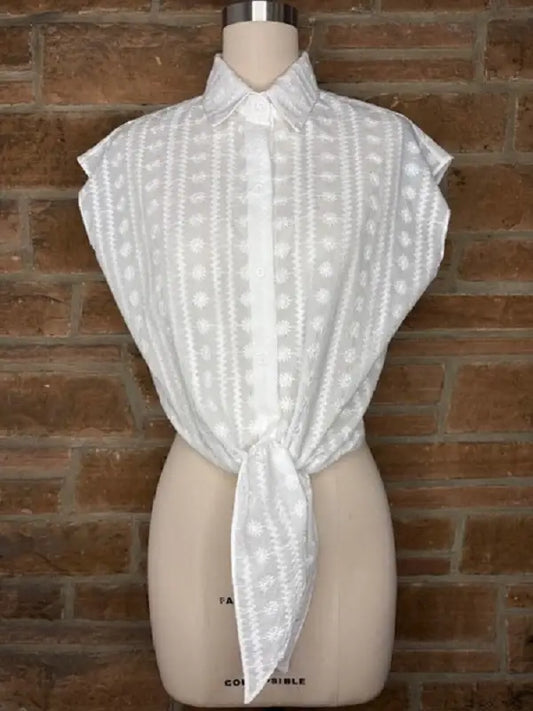 Spring Sabine Top in Solaria Blanc